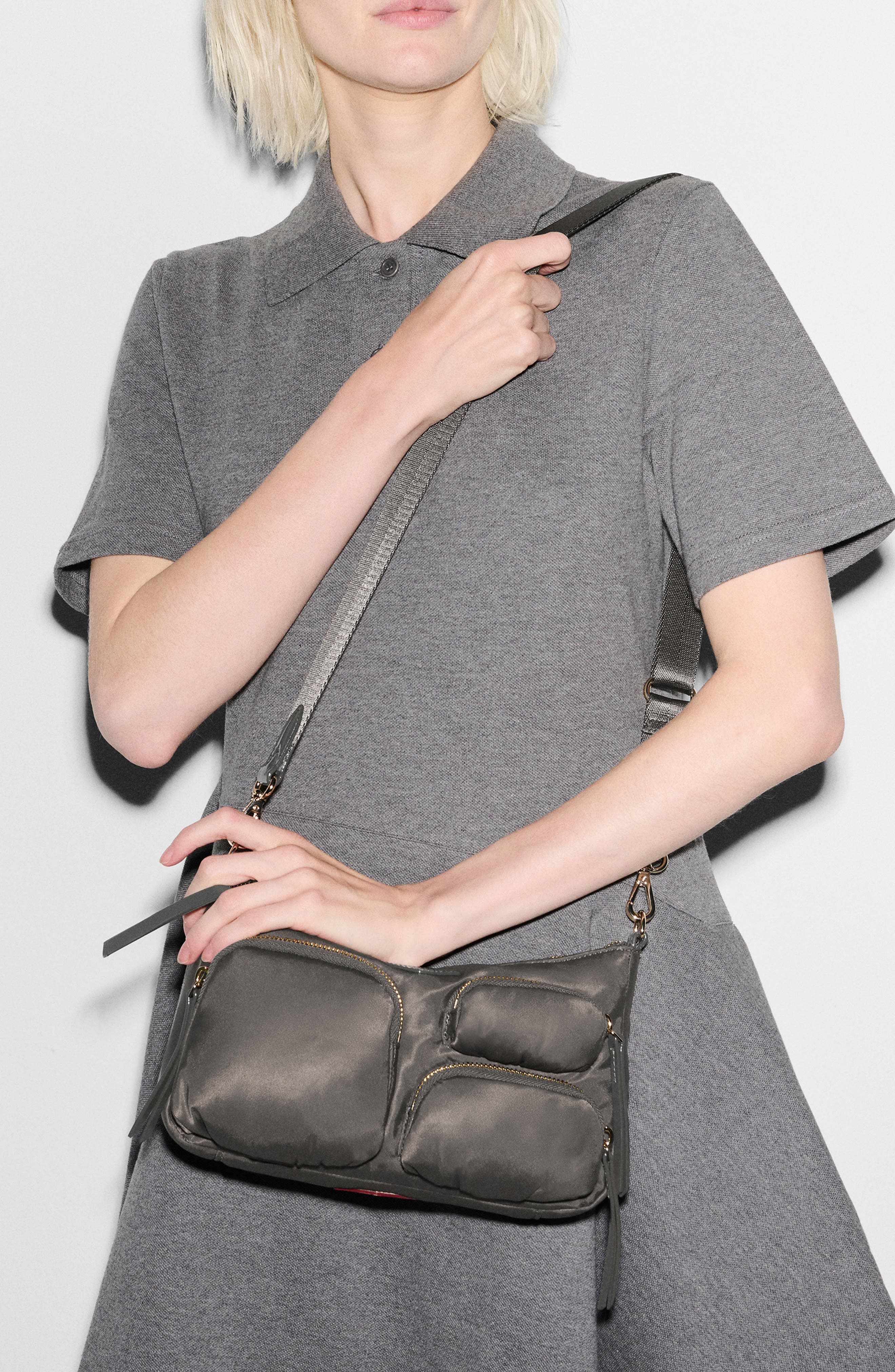 MZ Wallace Petite Chelsea Nylon Shoulder Bag, Alternate, color, Magnet