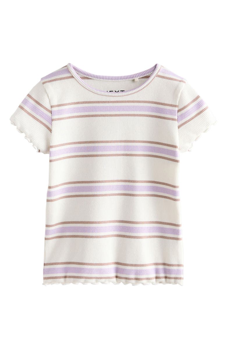 NEXT Assorted 5-Pack Rib Stretch Cotton T-Shirts, Alternate, color, Neutral