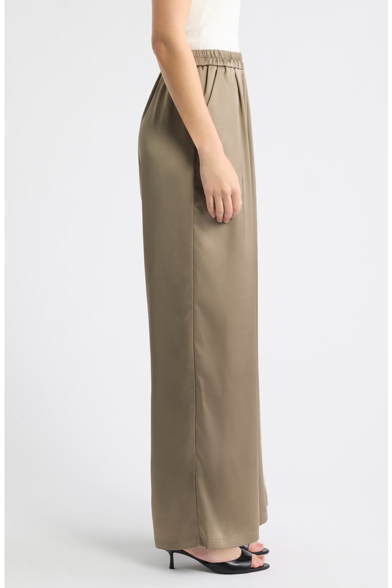Wide Leg Satin Pants, Alternate, color, MUSHROOM