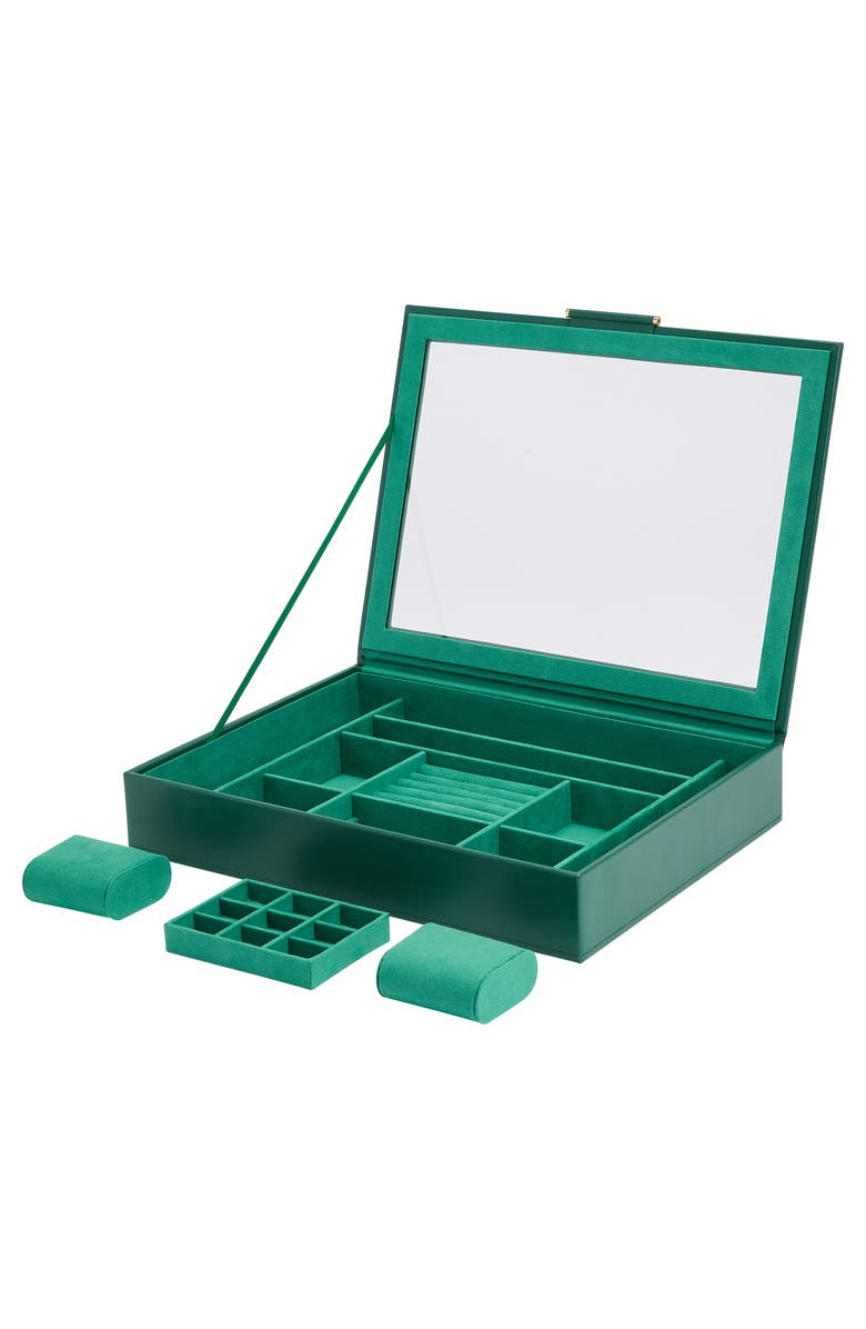 WOLF Sophia Jewelry Box with Window, Alternate, color, Forest Green