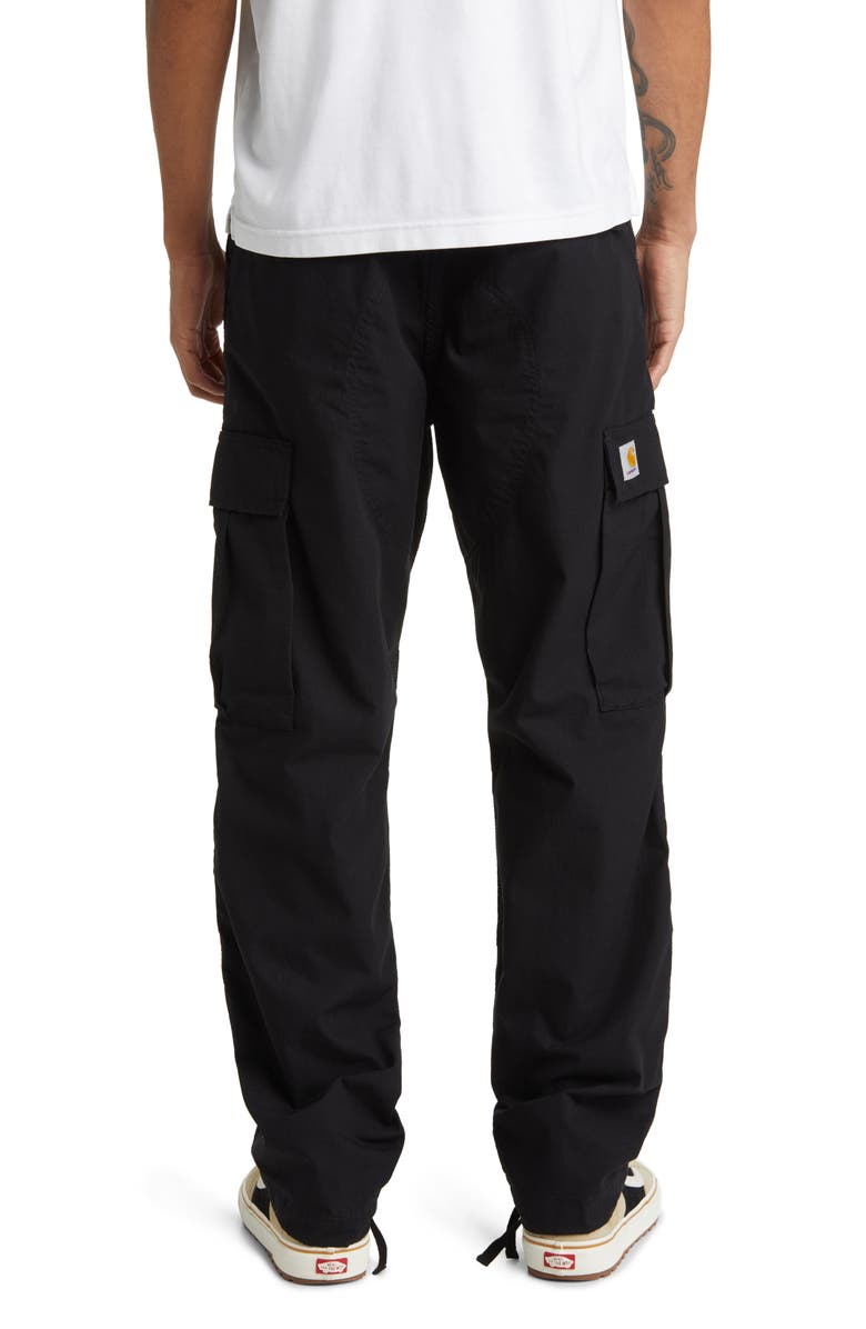 Carhartt Work In Progress Cotton Ripstop Cargo Pants, Alternate, color, Black Rinsed