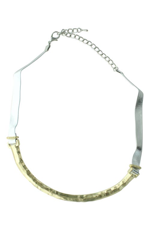Olivia Welles 14k Gold Plated Faux Leather Choker Necklace In Green