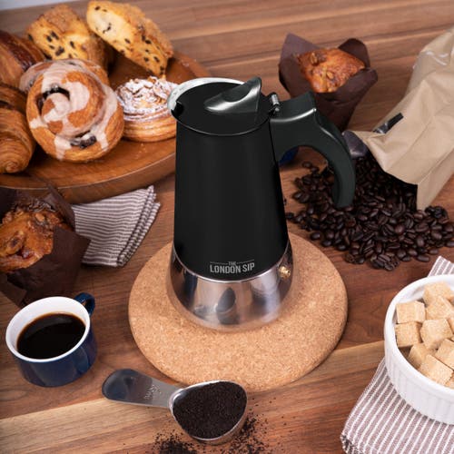 London Sip Stainless Steel Espresso Maker In Black