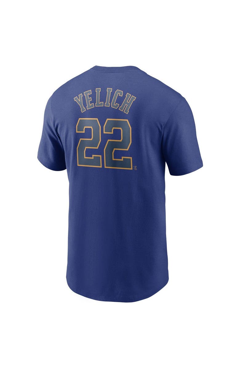 Nike Men's Nike Christian Yelich Royal Milwaukee Brewers Name & Number T-Shirt, Alternate, color, Royal