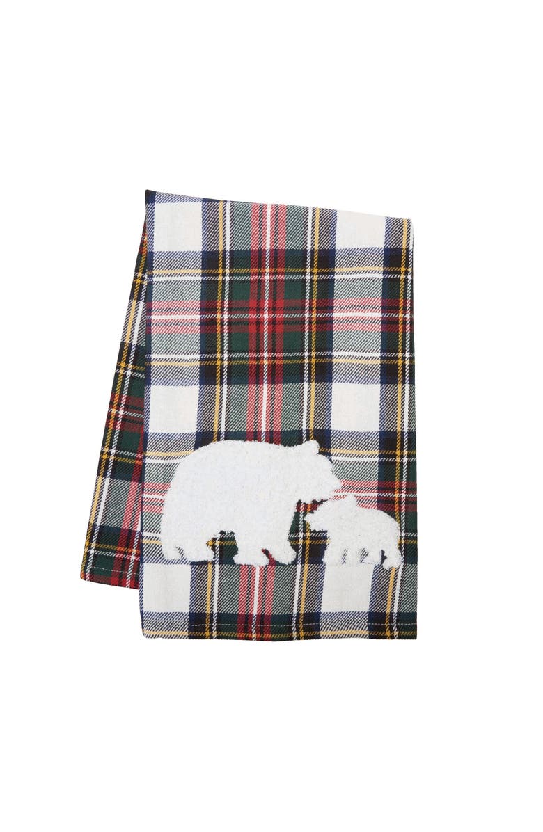 C&F Home White Tartan Bears Towel, Main, color, White