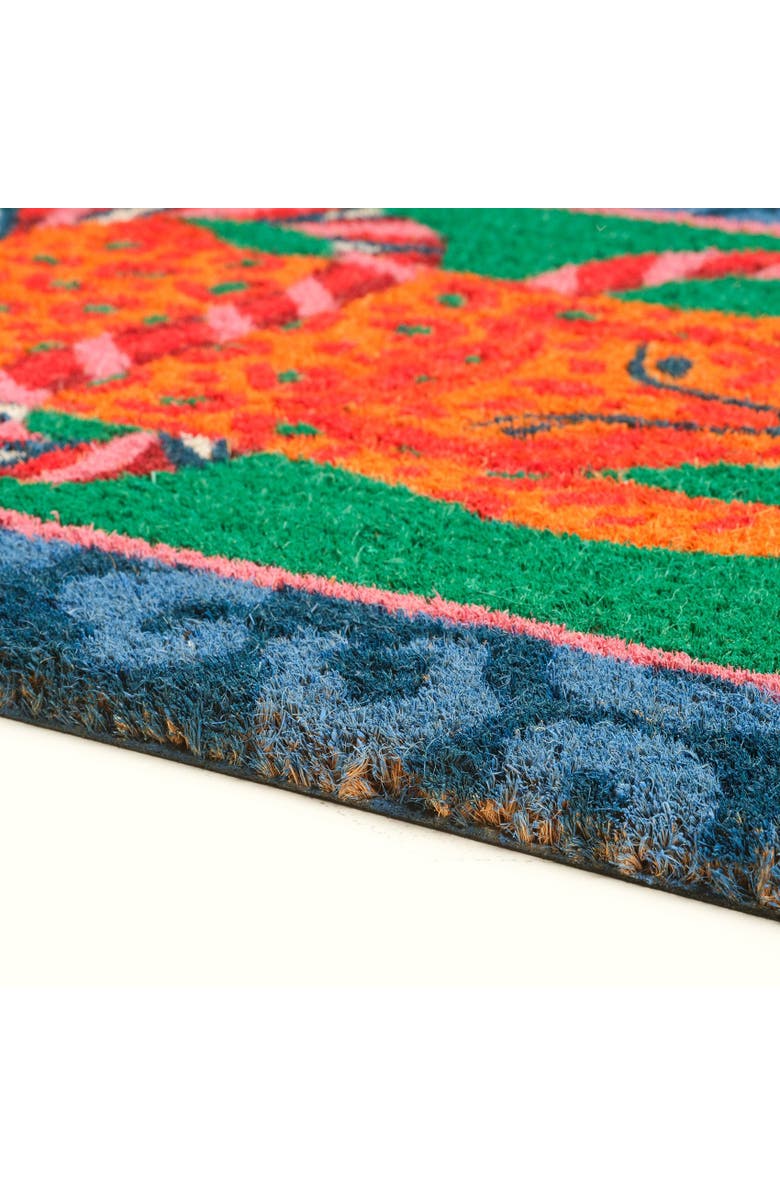 Zsa Zsa Zsu Kerala 100% Coir Doormat 18" x 30", Alternate, color, Blue-Green