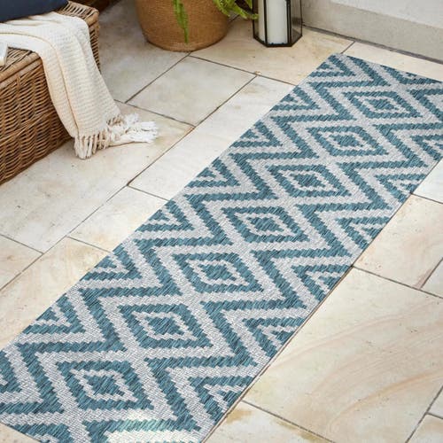 Jonathan Y Sintra Diamond Indoor/outdoor Area Rug In Blue/gray