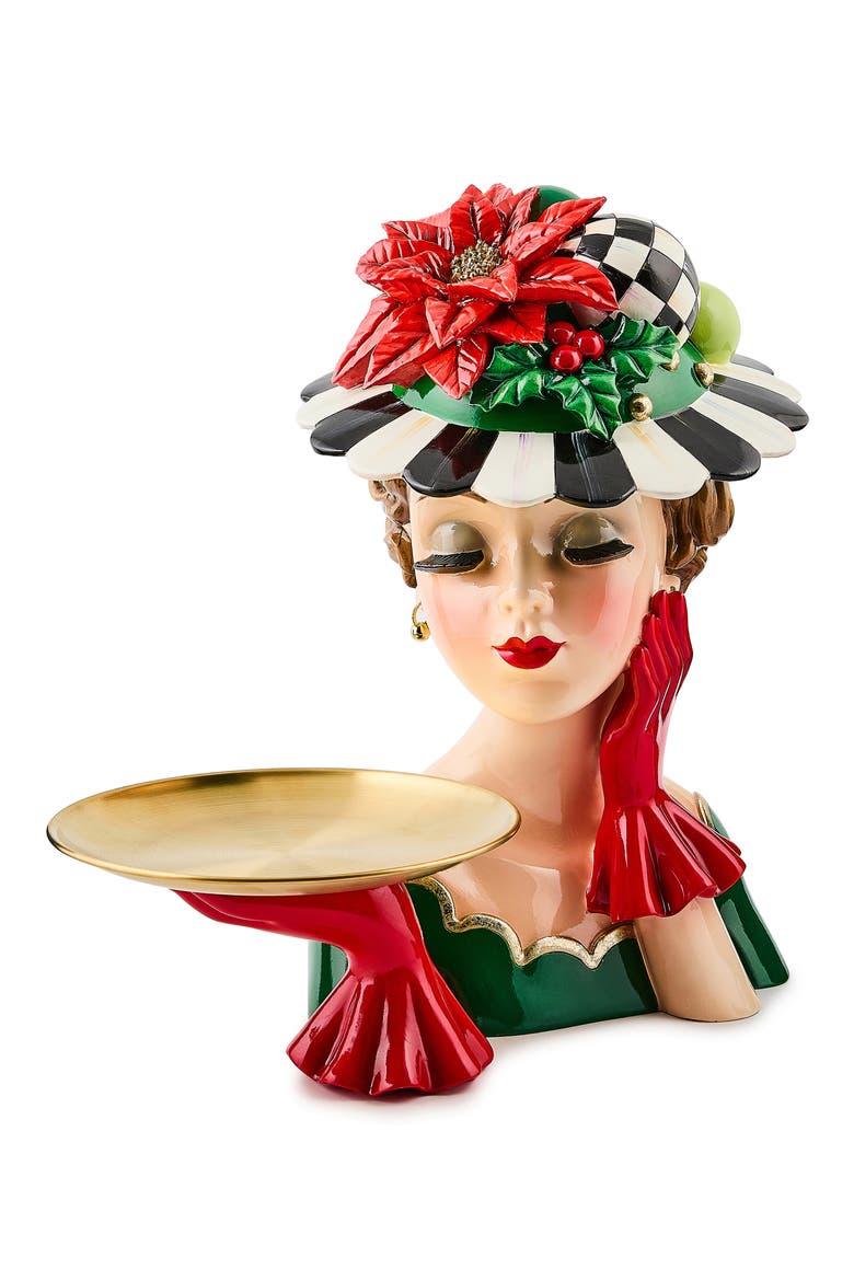 Check It Out Portrait Lady Serving Tray, Main, color, MULTI