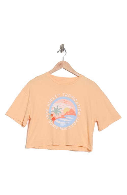 Hurley Tropication Boxy Crop Graphic T-shirt In Yellow