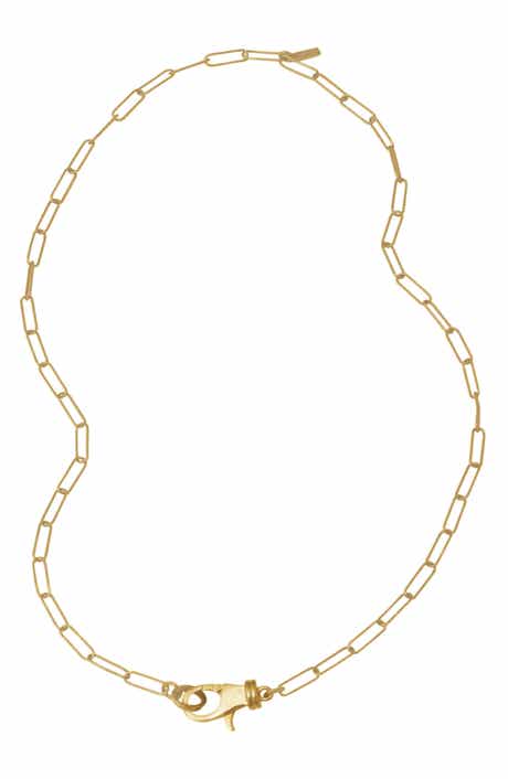 Adornia Paperclip Chain Lock Necklace