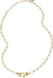 Adornia Paperclip Chain Lock Necklace