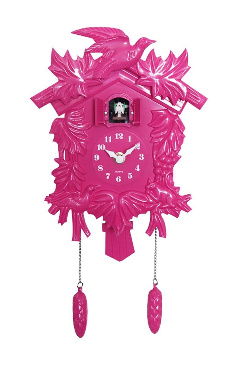 WALPLUS Pink Cuckoo Clock, Main, color, 
