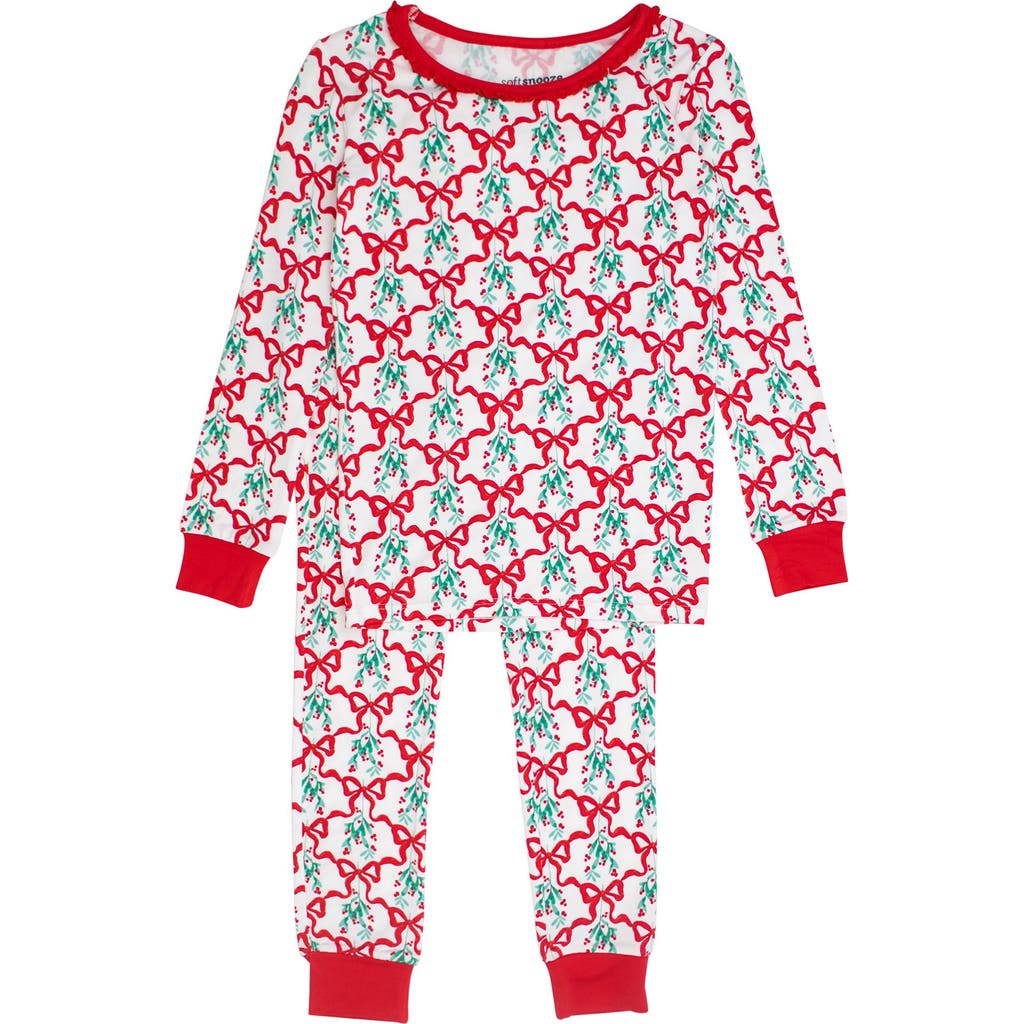 Rufflebutts Girls Softsnooze Ruffle Long Sleeve Pajama Set In Animal Print