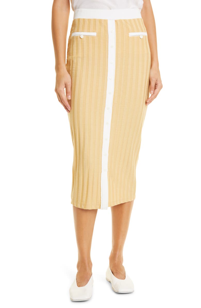 Jonathan Simkhai Standard Izzie Ribbed Skirt, Main, color, 