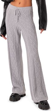 EDIKTED Kasey Cable Knit Cotton Pants | Nordstrom