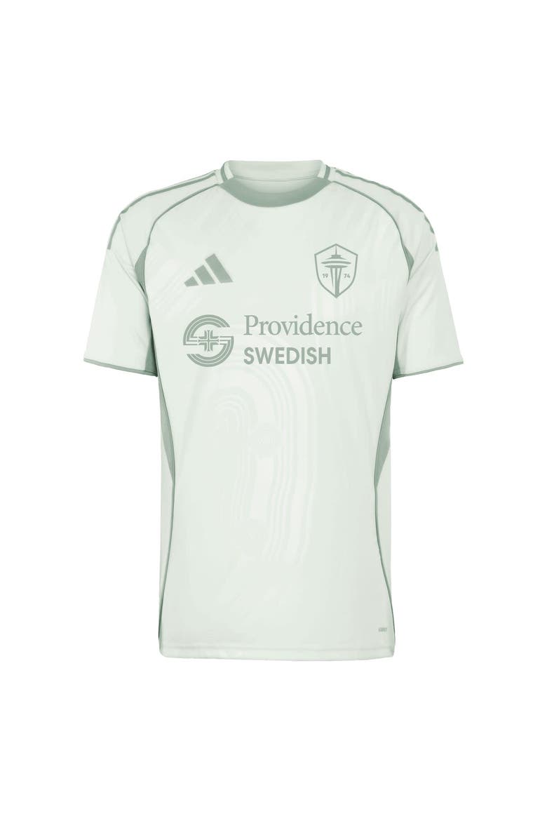Men's adidas Light Green Seattle Sounders FC 2025 One Planet Pre-Match Top, Alternate, color, Light Green