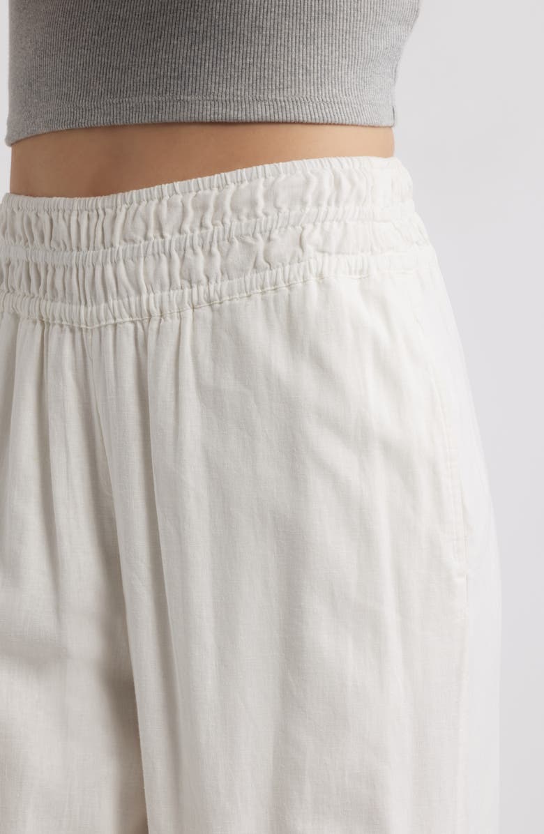 Treasure & Bond Linen Blend Smocked Waist Wide Leg Pants, Alternate, color, Ivory Egret