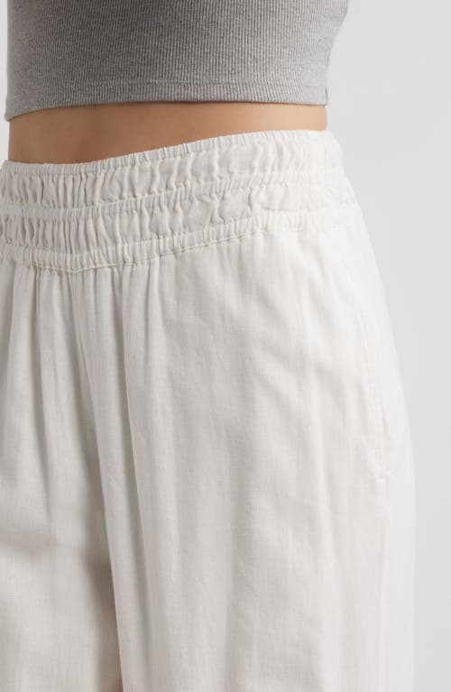 Treasure & Bond Linen Blend Smocked Waist Wide Leg Pants