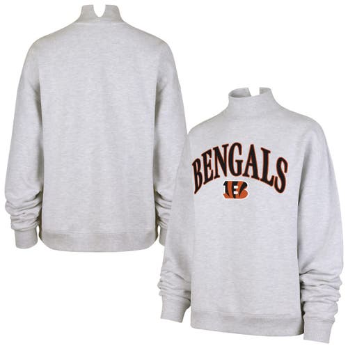 47 Brand '47 Heather Gray Cincinnati Bengals Vantage Mock Neck Pullover Sweatshirt In Gray