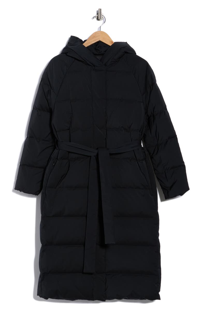 Theory True Hooded Down Coat, Alternate, color, Black