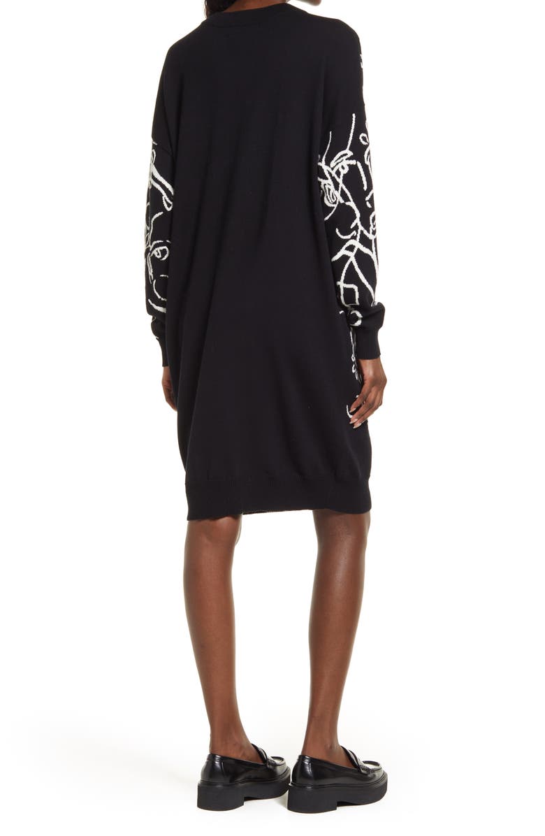 Nordstrom Cristina Martinez Intarsia Floral Long Sleeve Sweater Dress, Alternate, color,