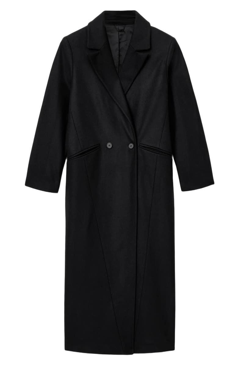 AllSaints Nellie Double Breasted Wool Blend Coat, Alternate, color, Black