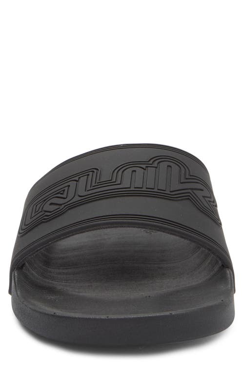 Quiksilver Rivi Wordmark Slide Sandal In Black/black