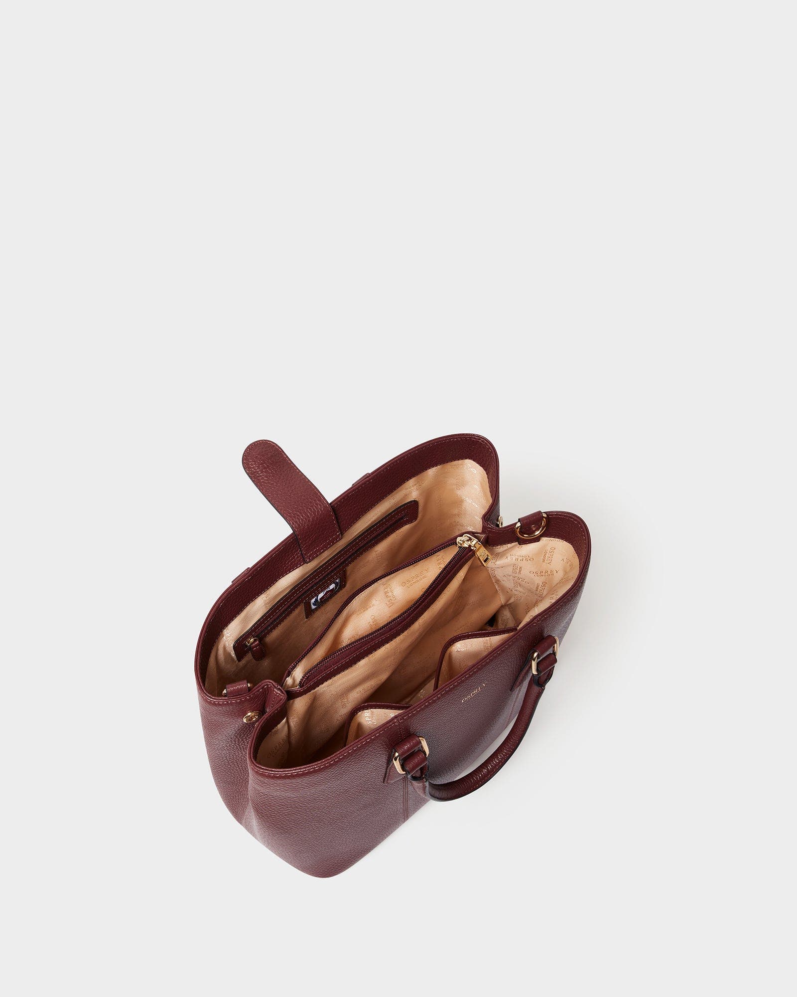 The Adaline Leather Workbag, Alternate, color, Merlot