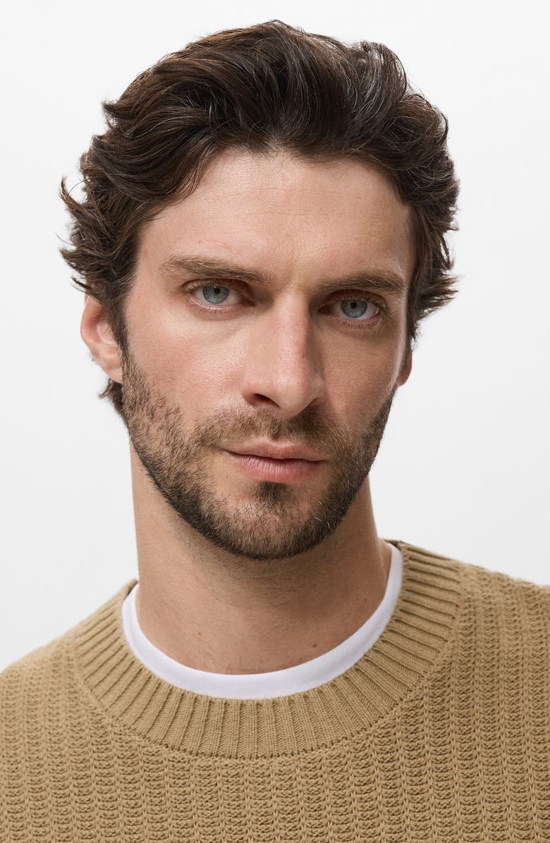 MANGO Crewneck Sweater, Alternate, color, Beige