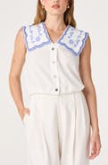 ASTR the Label Corinne Embroidered Button-Up Shirt
