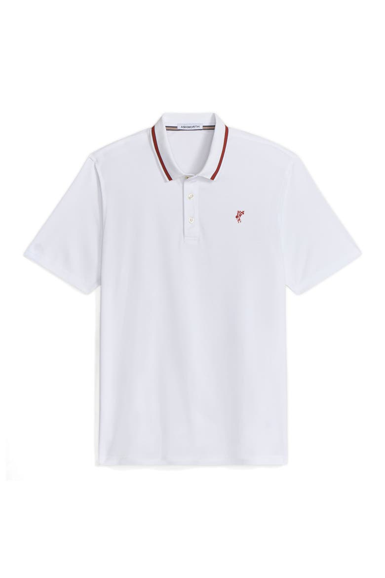 The  Golfman Polo, Alternate, color, White/Terracotta