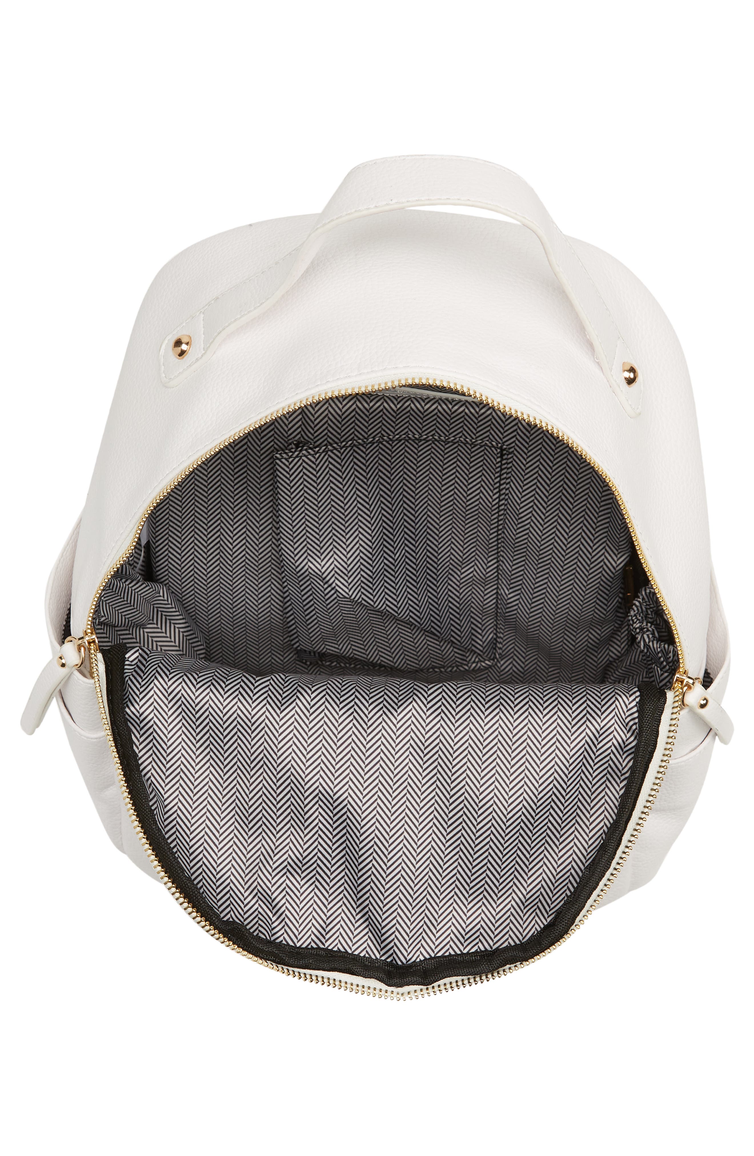 Isabella Vegan Leather Organizational Backpack, Alternate, color, WHITE