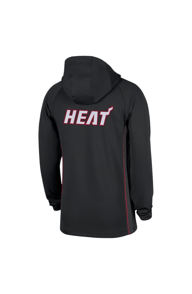 Nike Men's Nike  Black Miami Heat Authentic On Court Zone Quarter-Zip Dri-FIT Hoodie Jacket, Alternate, color, Black