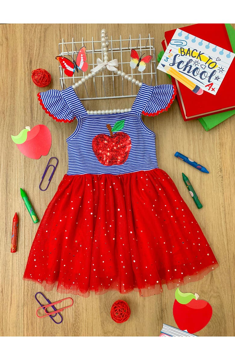 Mia Belle Girls Girls A+ Attire Apple Sparkle Tutu Dress, Alternate, color, Red