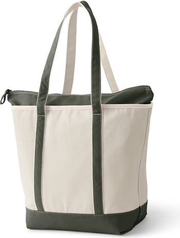 Lands' End Zip Top Long Handle Canvas Tote Bag | Nordstrom
