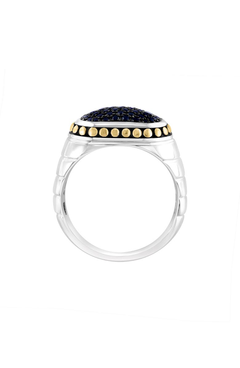 EFFY Men's Two-Tone Sapphire Signet Ring, Alternate, color, Black