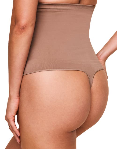 Adore Me Riya High-waisted Smoothing Thong In Medium Beige