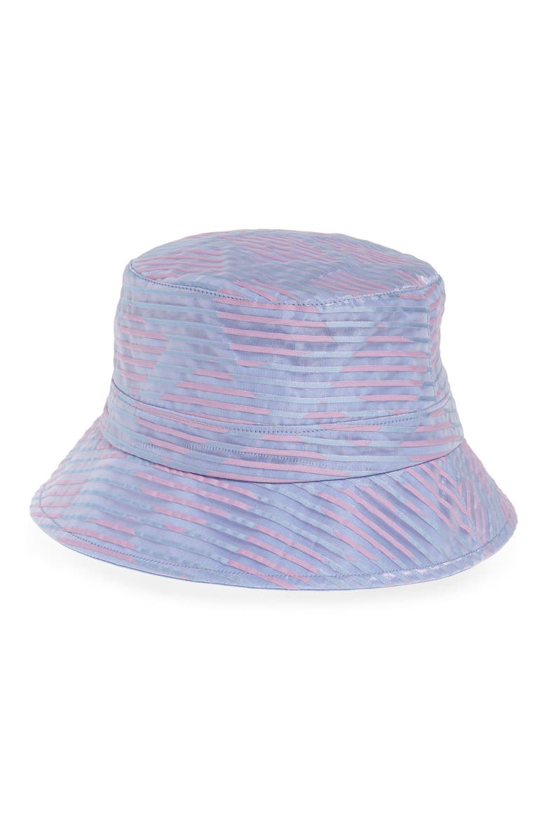 Beckett Stripe Organza Bucket Hat, Main, color, BLUE/ LILAC