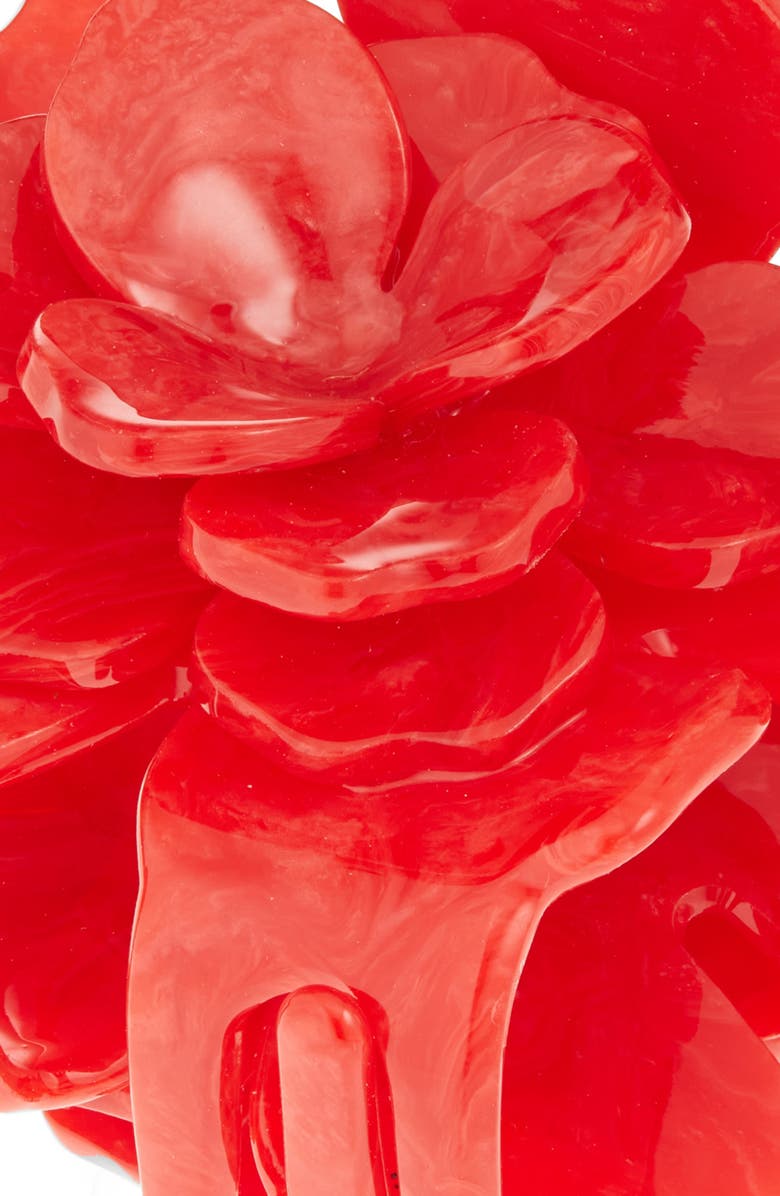 Solar Eclipse Origami Gardenia Claw Clip, Alternate, color, Red