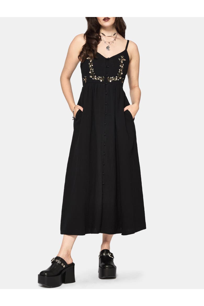 Abundance Cotton Floral Dress, Alternate, color, Black
