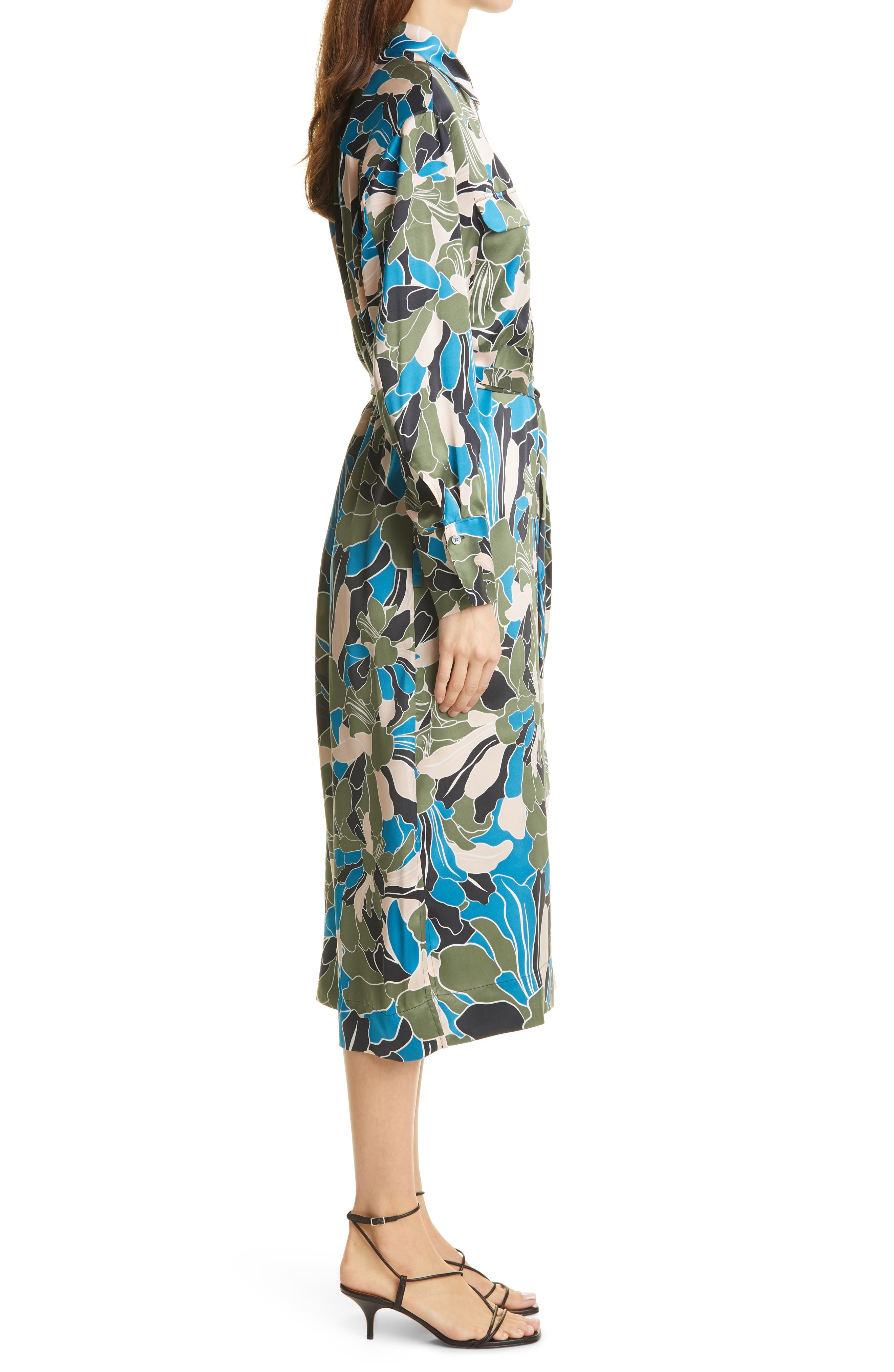 Equipment Mannon Belted Long Sleeve Silk Shirtdress (Women) | Nordstromrack