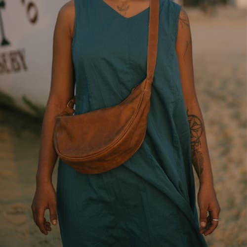 Joyn Leather Moon Sling In Brown
