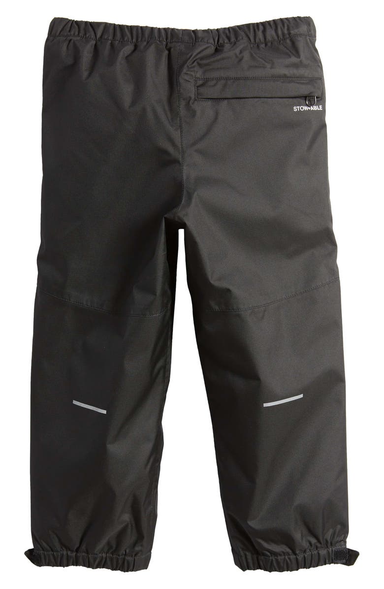 The North Face Kids' Antora Waterproof Packable Recycled Polyester Rain Pants, Alternate, color, Black