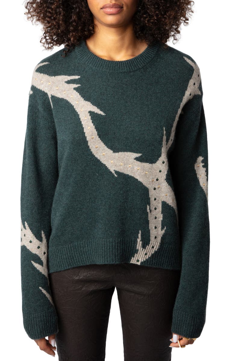 Zadig & Voltaire Markus Vegetal Cashmere Sweater, Main, color, 