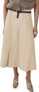 MANGO Pleated Flared Midi Skirt