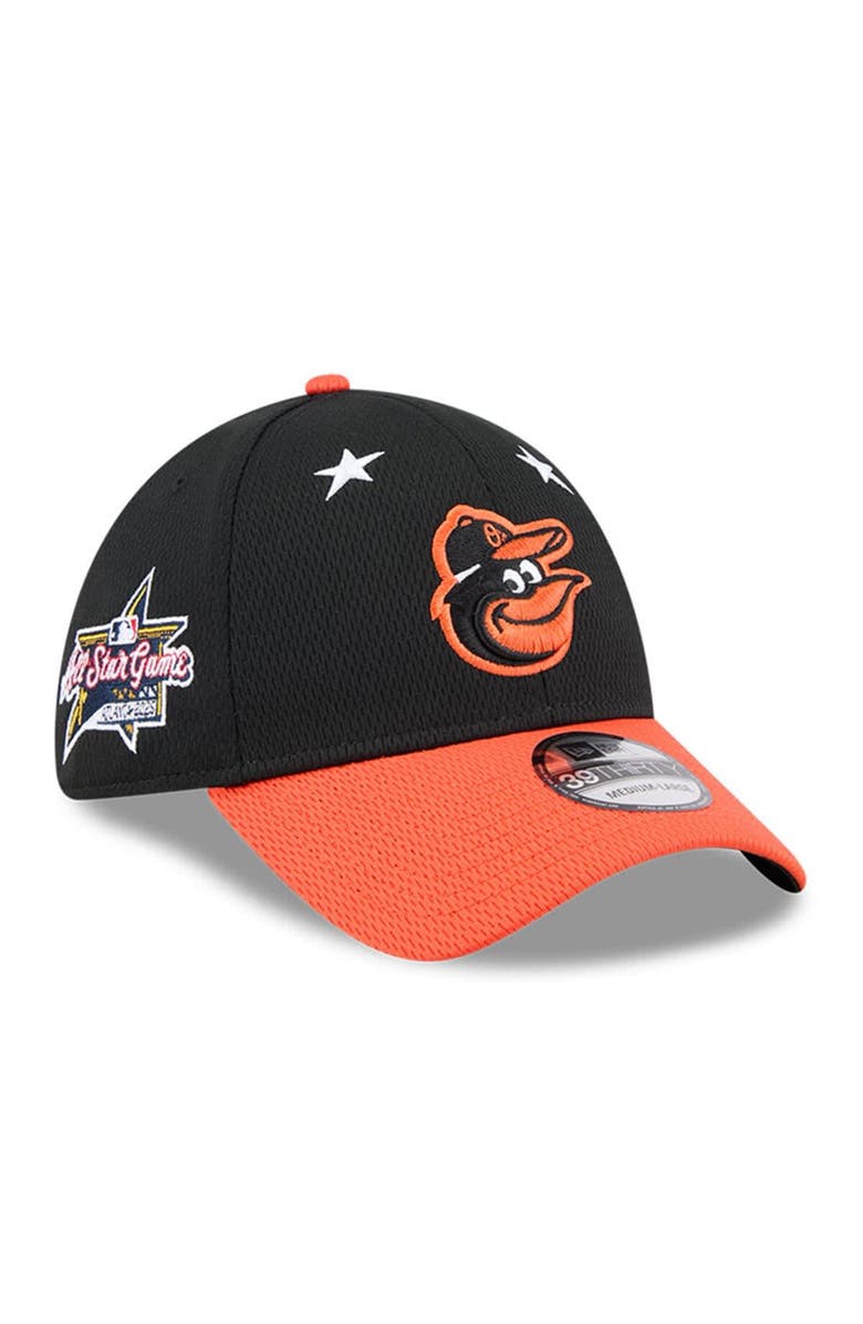 New Era Men's New Era Black/Orange Baltimore Orioles 2025 MLB All-Star Game 39THIRTY Flex Hat, Main, color, Black