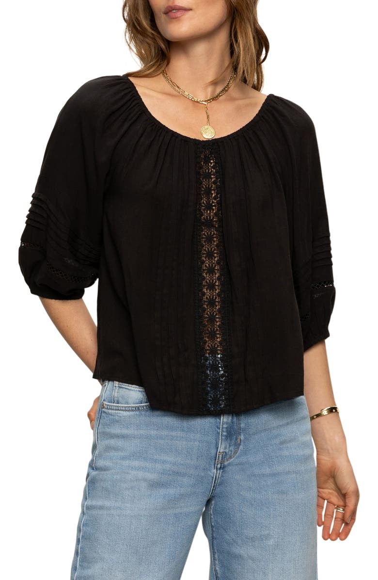 Sanctuary Beach To Bar Lace Inset Top, Alternate, color, 