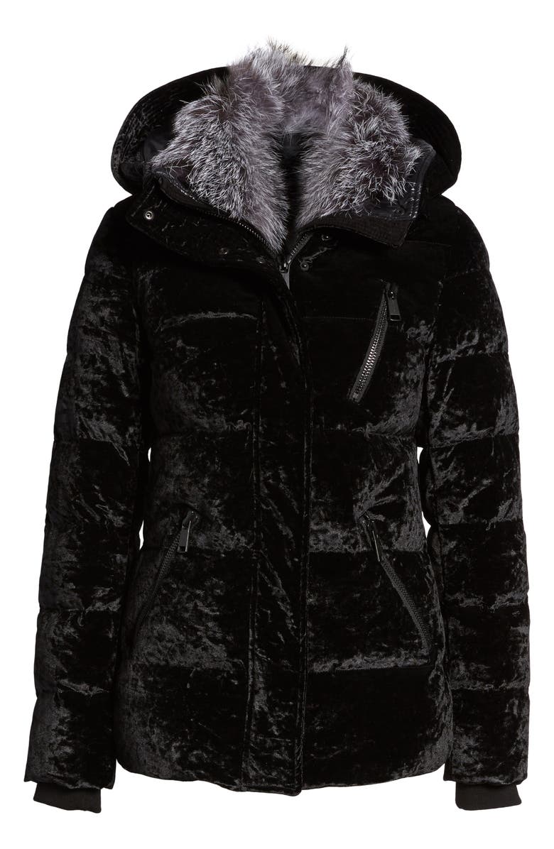 Andrew Marc Hooded Down Jacket with Genuine Fox Fur Trim, Alternate, color, 