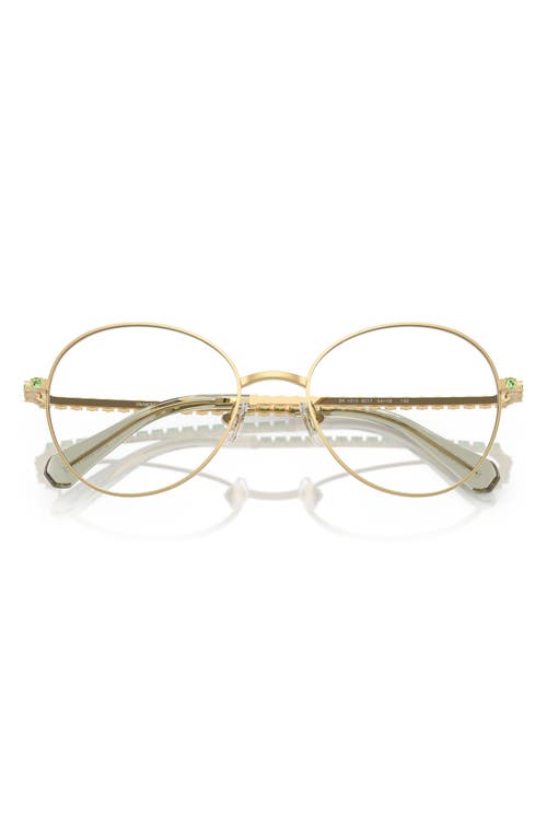 Swarovski 54mm Round Optical Glasses In Shiny Gold