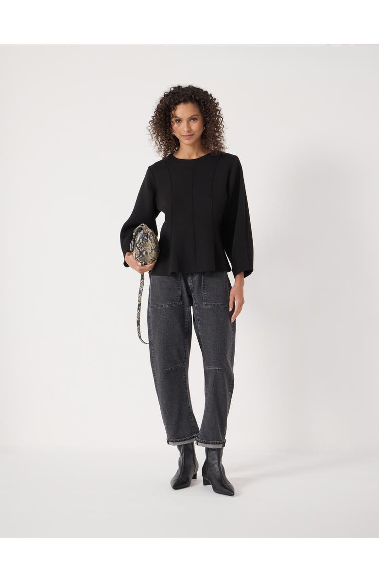 Hush Seam Detail Smart Jersey Top, Alternate, color, Black